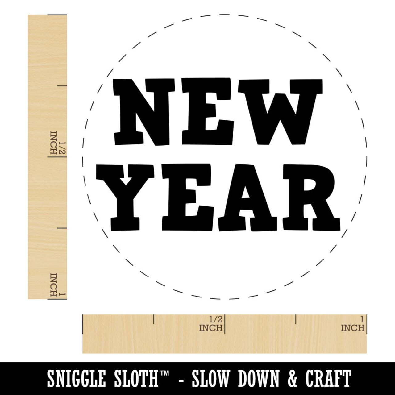 New Year Fun Text Self-Inking Rubber Stamp for Stamping Crafting Planners